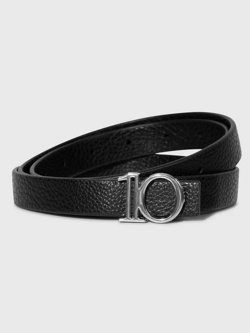10DAYS Silver Monogram Belt Black