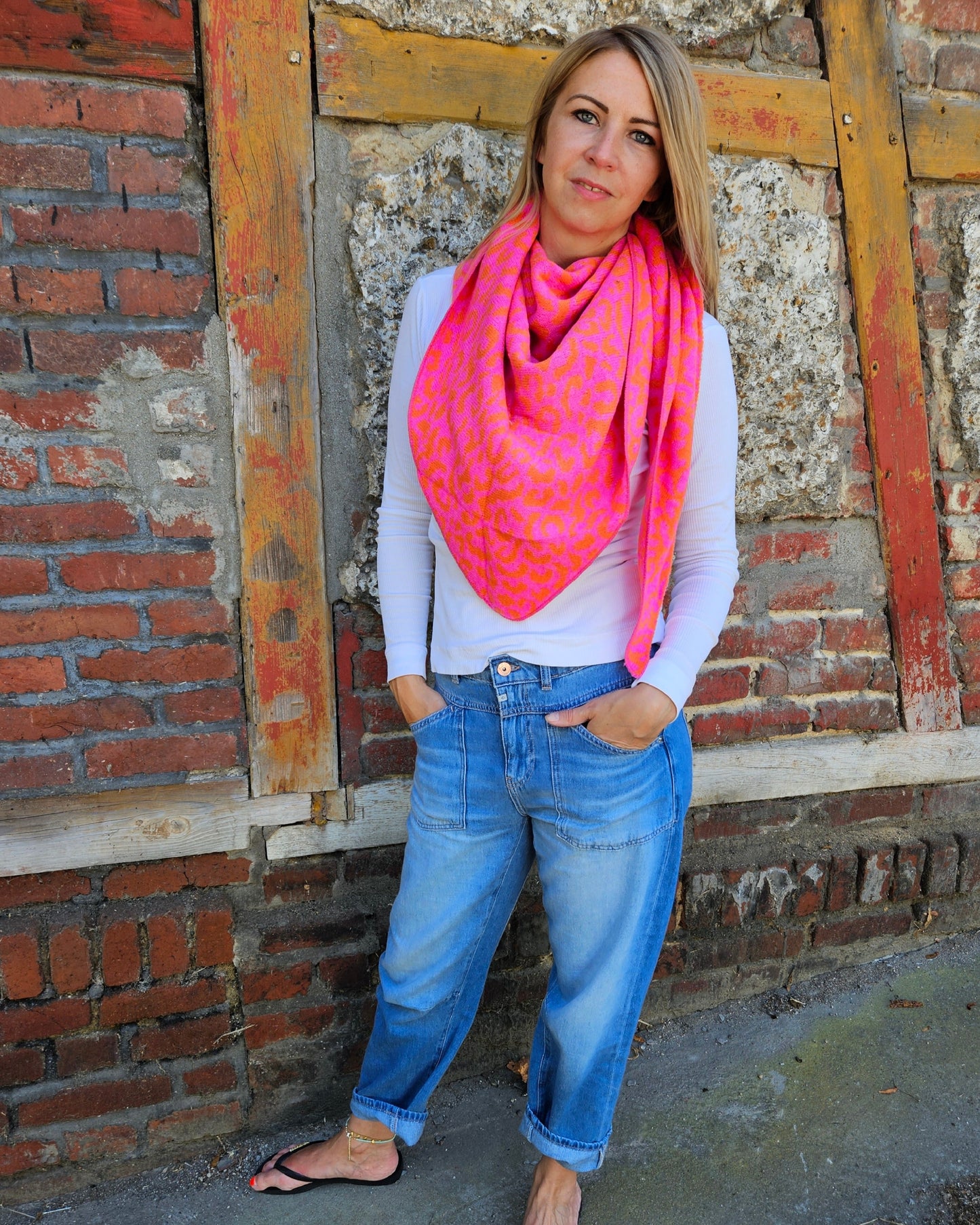 Hippie Dreieckstuch – Leo Print Pink | Halstuch