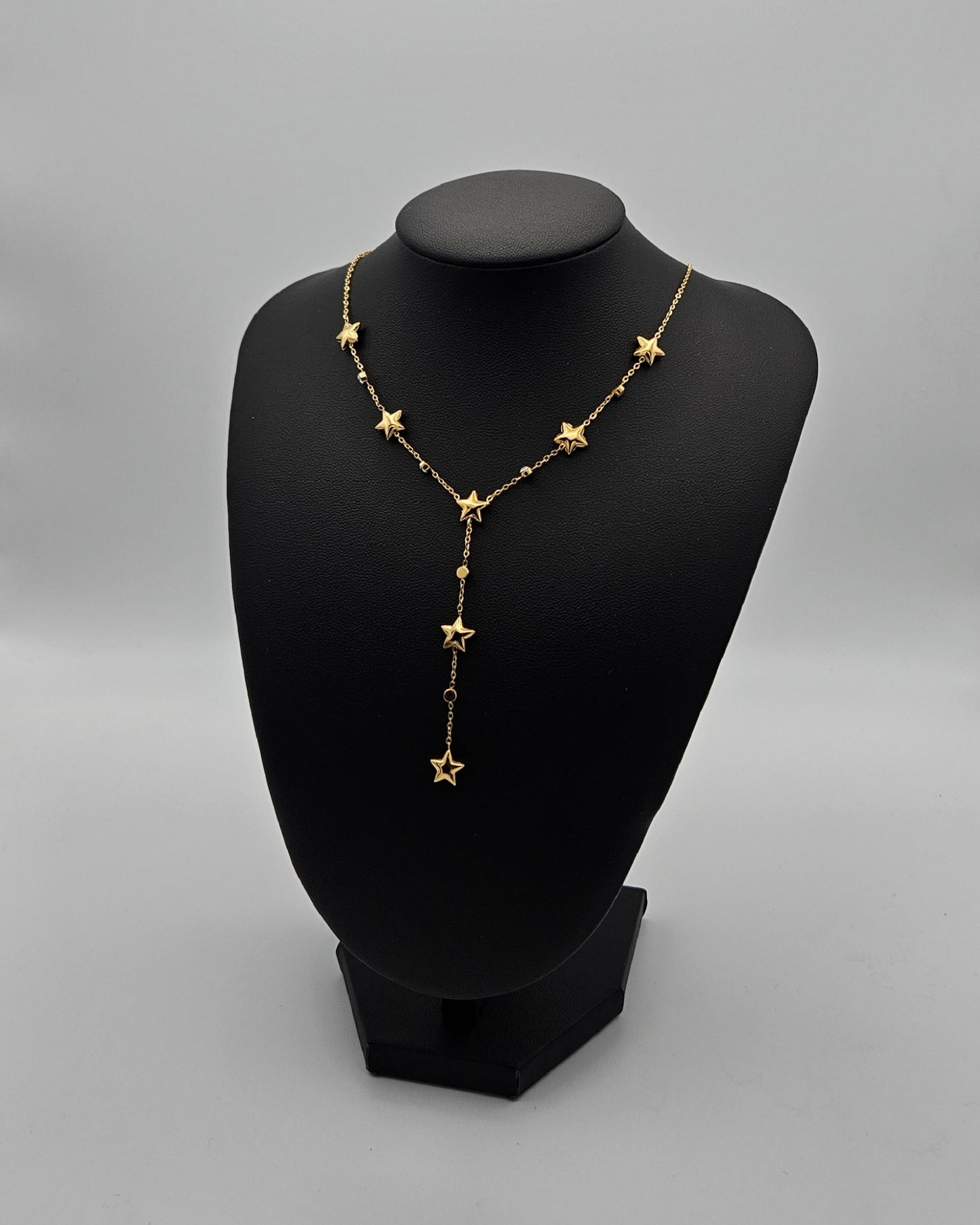Sternchenkette mit Strasssteinen – Vergoldete Edelstahl Damen Halskette