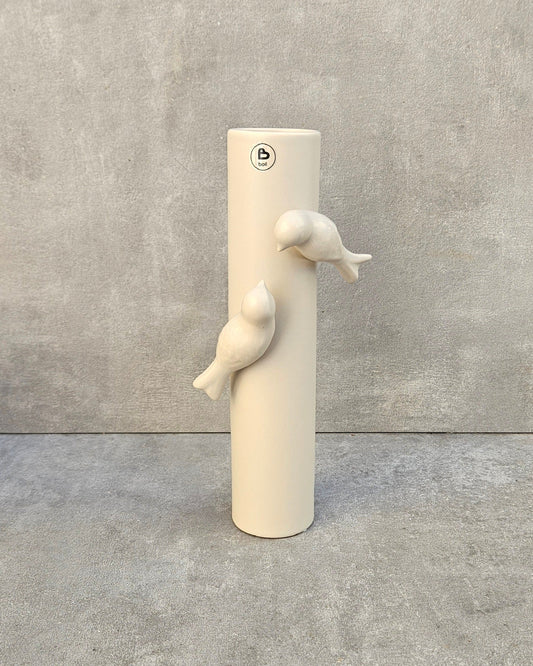 Große Vögelchen-Vase von boi! – stilvolle Keramik-Deko mit Herz