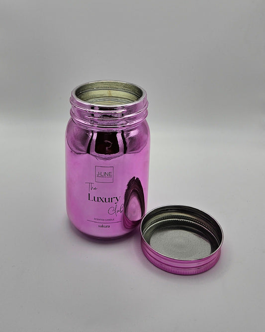 J-Line Duftkerze The Luxury Club – Sakura Duft im farbigen Einmachglas