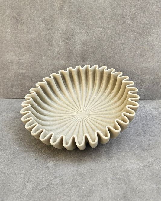 Exklusive große Designer Wellen Schale – Bowl Wave in edler Marmoroptik