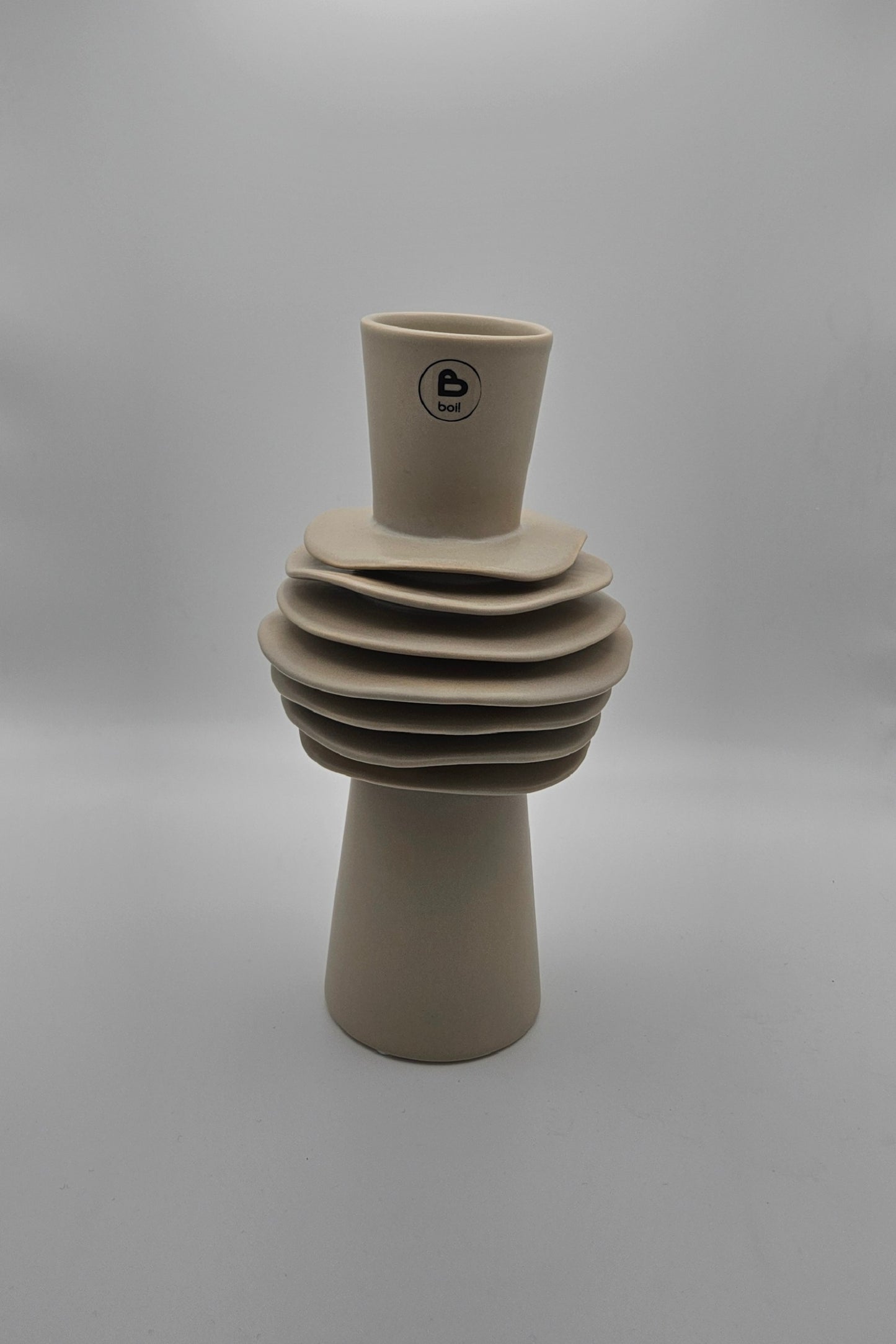 boi! Deko-Vase – Kleine runde Keramik Vase in Ivory matt für einzelne Blumengebinde